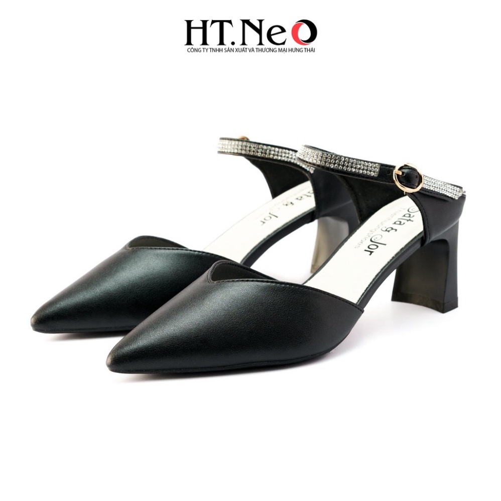 Sandal nữ HT.NEO thiết kế quai ngang đính đá, mũi nhọn trẻ trung sành điệu cực xinh SDN106