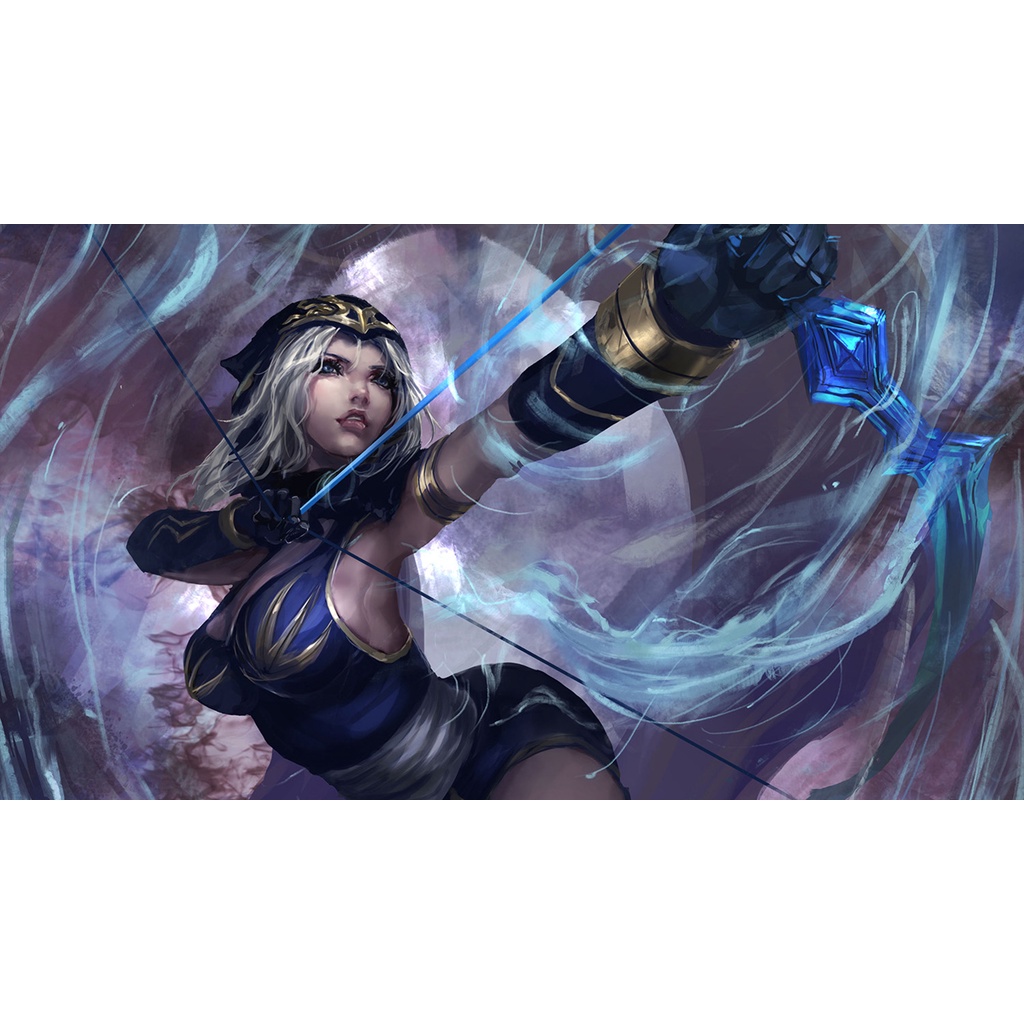 Poster A3, A4, A5 dán tường League of Legends, decal trang trí có keo ASHE - Mẫu 1, nhận in theo yêu cầu