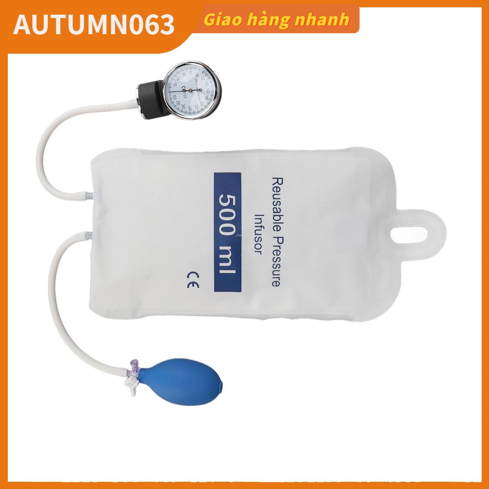 Truyền nhanh chất lỏng Túi áp lực truyền suất chuyên nghiệp có đồng hồ đo để dịch khẩn cấp 500ML Autumn063