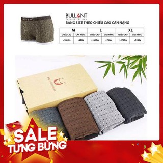 Combo 04 quần lót Boxer nam dệt từ sợi tre, mềm mịn thoáng mát không đường may, Quần lót Bullant - Hàng nhập khẩu