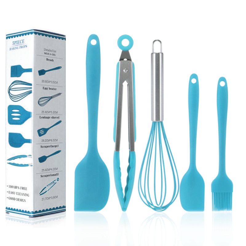 Bộ Dụng Cụ Làm Bánh Nấu Ăn Dụng Cụ Nhà Bếp 5 Món Silicone Chịu Nhiệt Cao