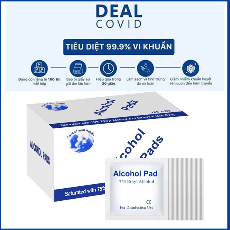 Bông tẩm cồn 100 miếng Alcohok pad