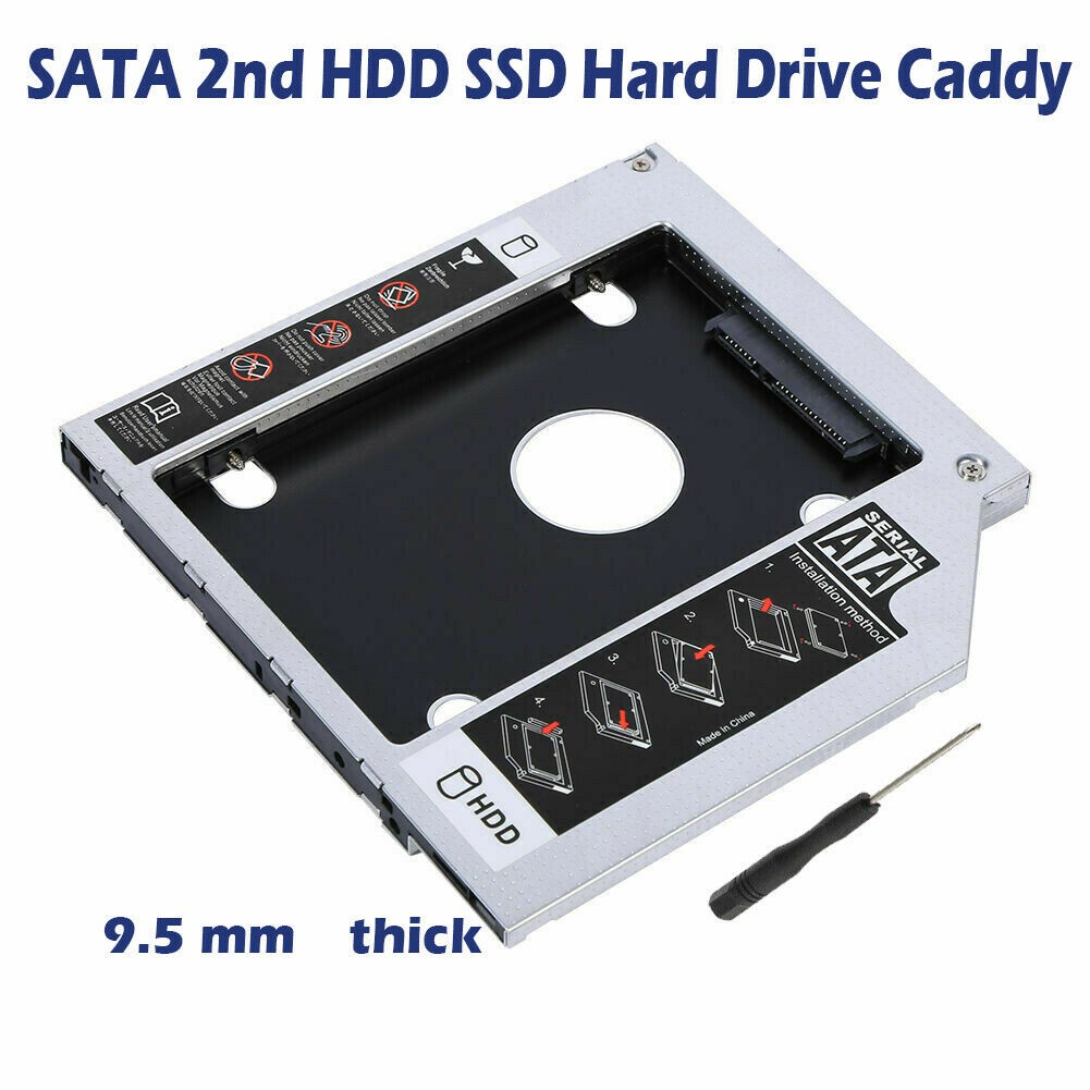 Giá đỡ ổ cứng 9.5mm / 12.7mm Ổ cứng HDD SSD, Bộ chuyển đổi Giao diện SATA 3.0 Giá đỡ đĩa cứng cho máy tính xách tay, cho CD DVD ROM Quang học Bay 2,5 inch, Ổ đĩa DVD / CD sang HDD / SDD 