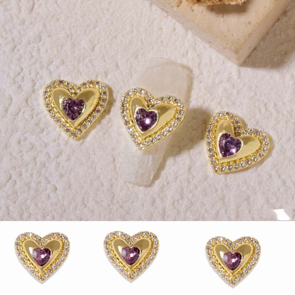 [Hàng mới về] Phụ kiện đá trang trí móng tay nghệ thuật hình trái tim đính đá Zircon lấp lánh phong cách Nhật Bản DIY