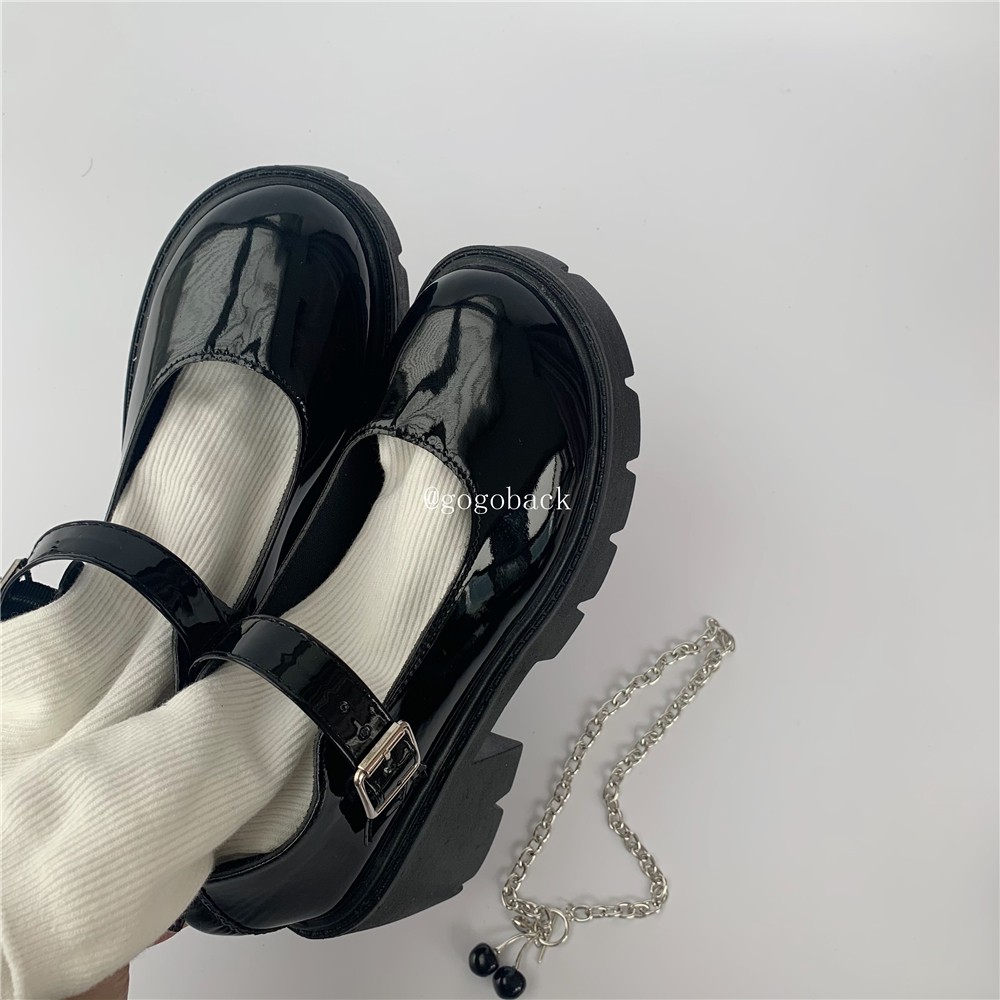 Giày nữ phong cách Lolita đế đinh cao 6 cm phong cách Jennie )