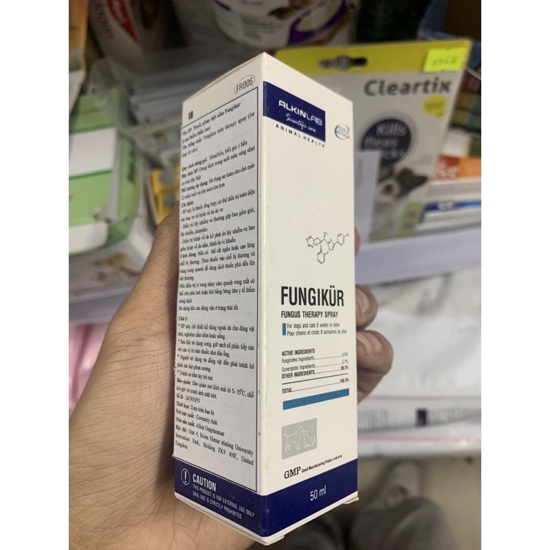 Xịt trị nấm cho chó mèo Alkin Fungikur 50ml - Zippopet