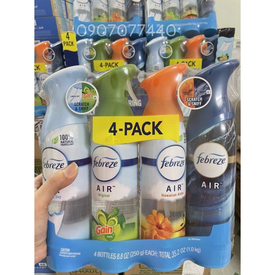 Xịt Khử Mùi Thơm Phòng Febreze Air Mỹ Chai 250gr - EDS Hàng Mỹ