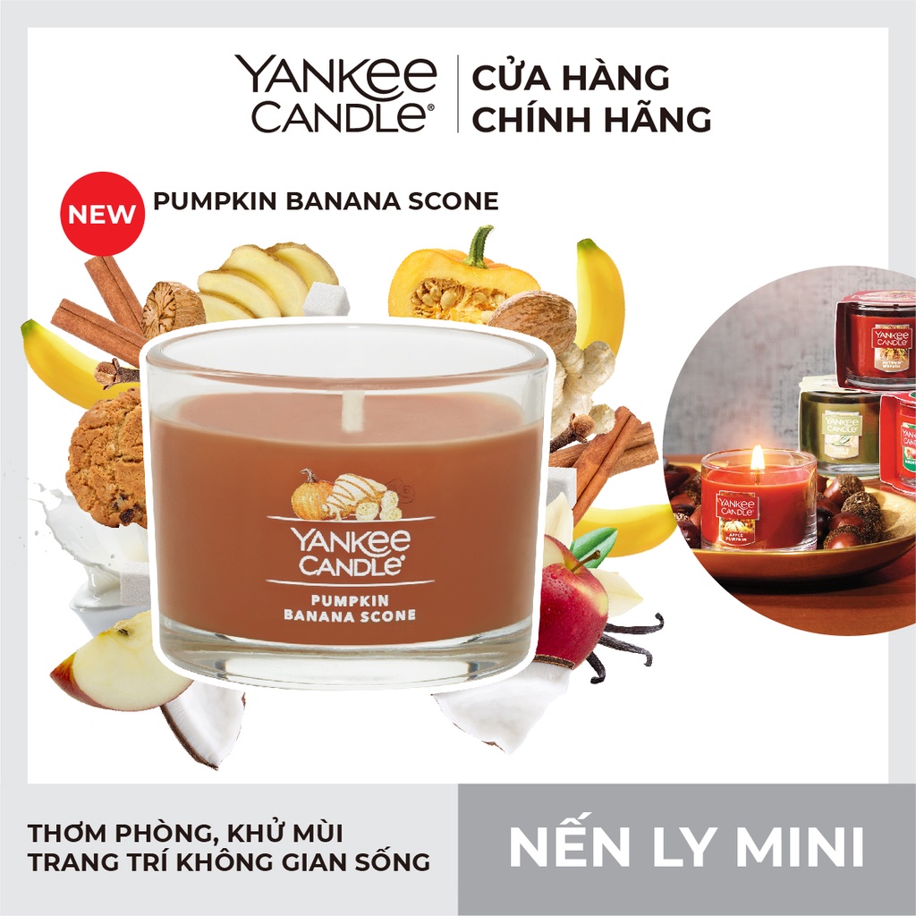 Nến ly mini Yankee Candle - Pumpkin Banana Scone (37g)