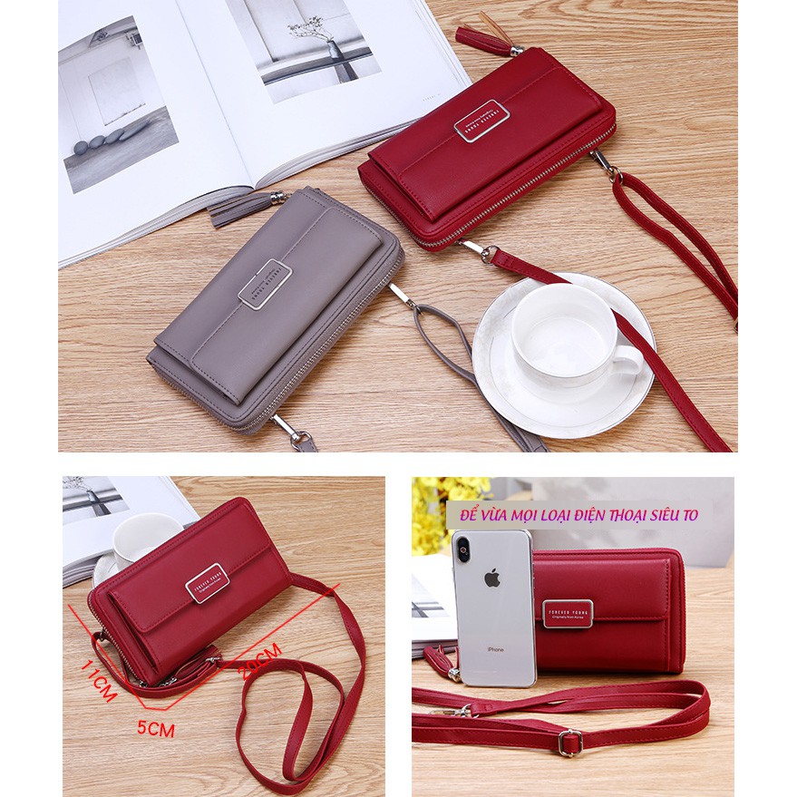 [Mã FATHANG5 giảm 10K đơn 50K] Ví Forever Young Đeo Chéo Tua Rua Khuy Vuông P1344 | BigBuy360 - bigbuy360.vn