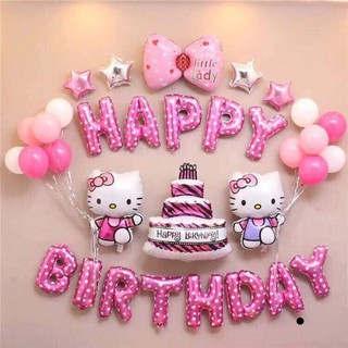 [RẺ VÔ ĐỊCH] Set bóng trang trí sinh nhật hello kitty trọn bộ (chọn mẫu chat với Shop)