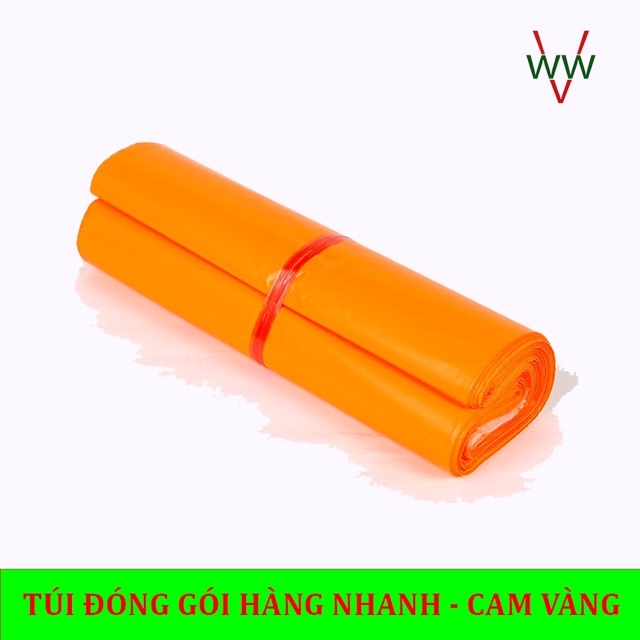 [28x42] Combo 100 túi gói hàng màu Cam, túi niêm phong màu cam bóng (Hàng đẹp)