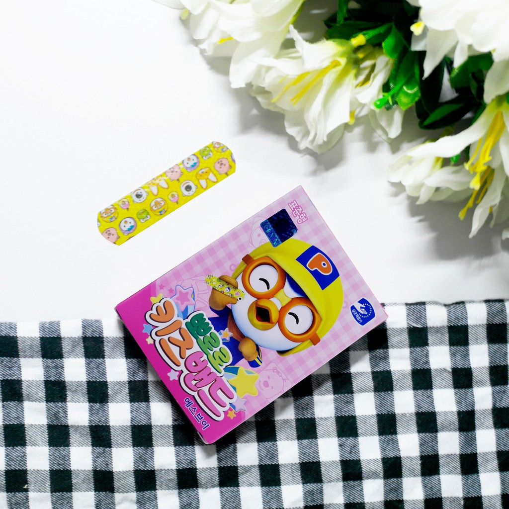 Hộp Băng Keo Cá Nhân In Hình Pororo - Có Chứa Benzalkonium (hộp 1 size - 20 miếng)