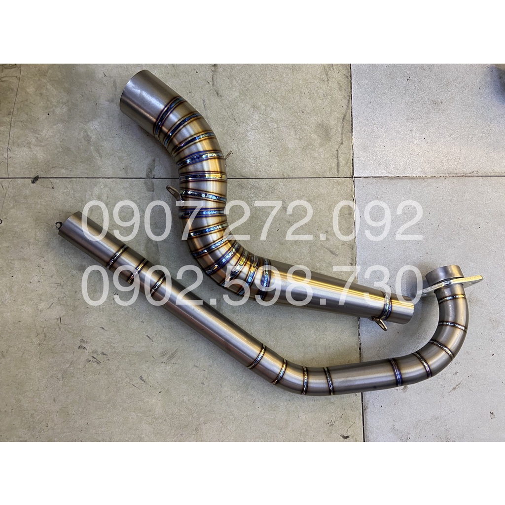 Cổ pô tăng titan XỊN gắn PÔ lon PHI 32 & 35-38-51mm 2 khúc FROM NHỔNG dành cho winner/sonic/exciter/raider/satria