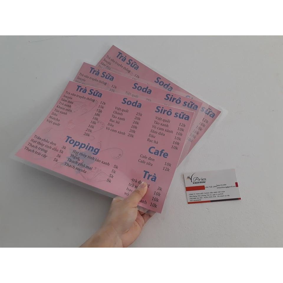 Menu ép plastic -  In Bạch Dương