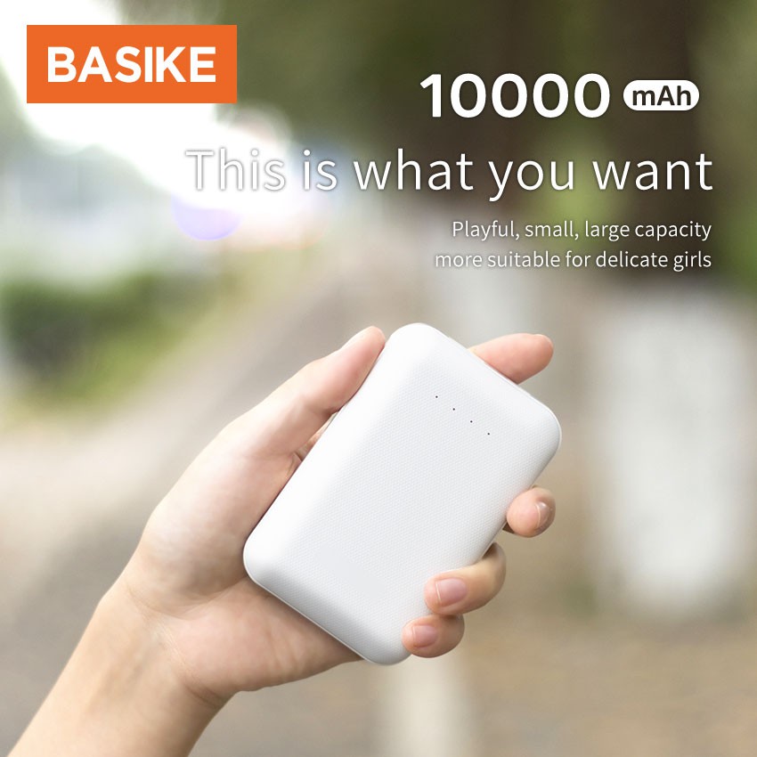 Sạc Dự Phòng 10000mAh BASIKE PT605 5V/2.1A hỗ trợ sạc nhanh thông minh - Bảo hành 12 tháng