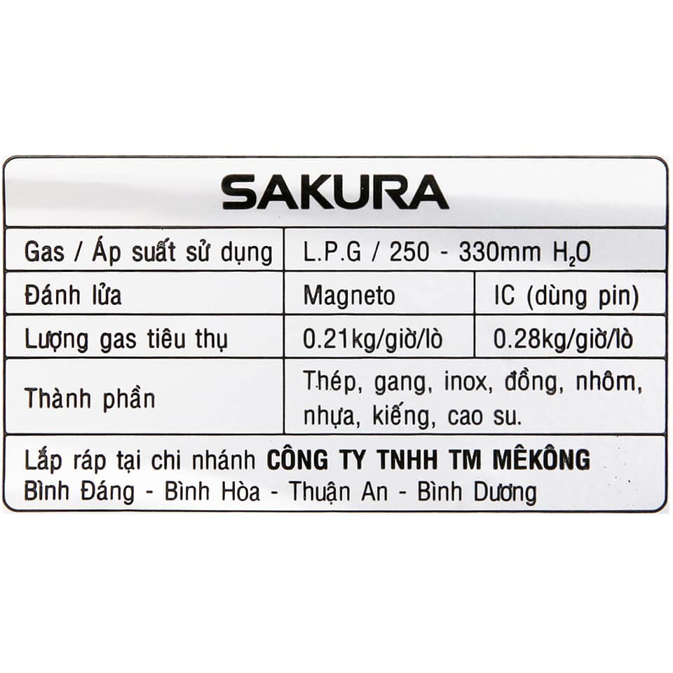 Bếp ga đôi Sakura SA-695SG/ Hàng trưng bày test mẫu siêu thị