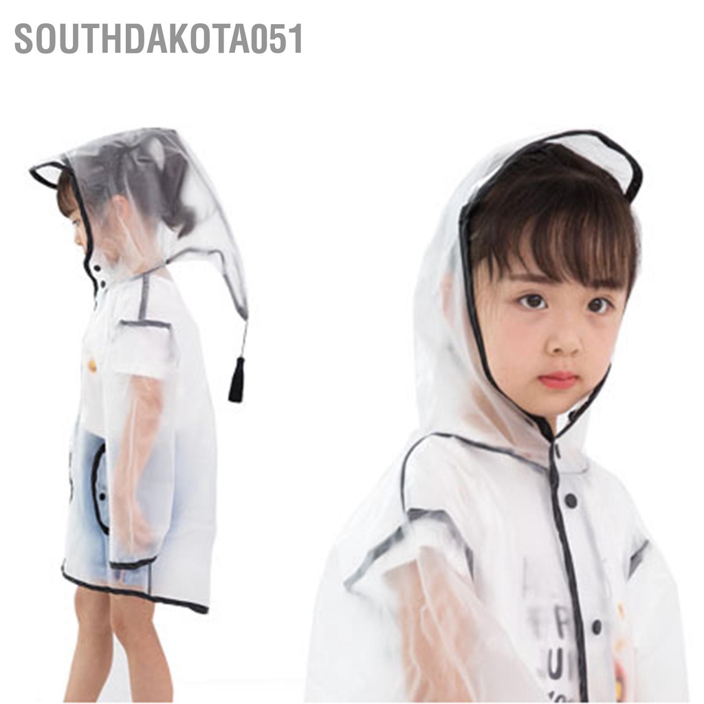 Southdakota051 Áo mưa trẻ em Trùm đầu Tua trong suốt Polyurethane Mũ nhọn lớn đi cho