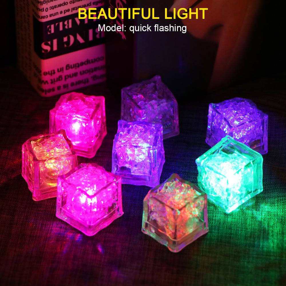 Bộ 12 Viên Đá Viên Bằng Kính Có Đèn LED Neon Độc Đáo Trang Trí Tiệc Cưới / Quán Bar