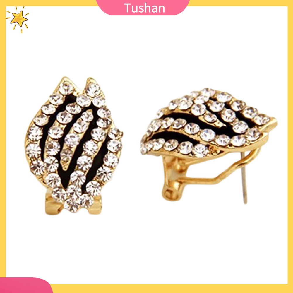 Bông tai hoa tulip đính đá nữ tính