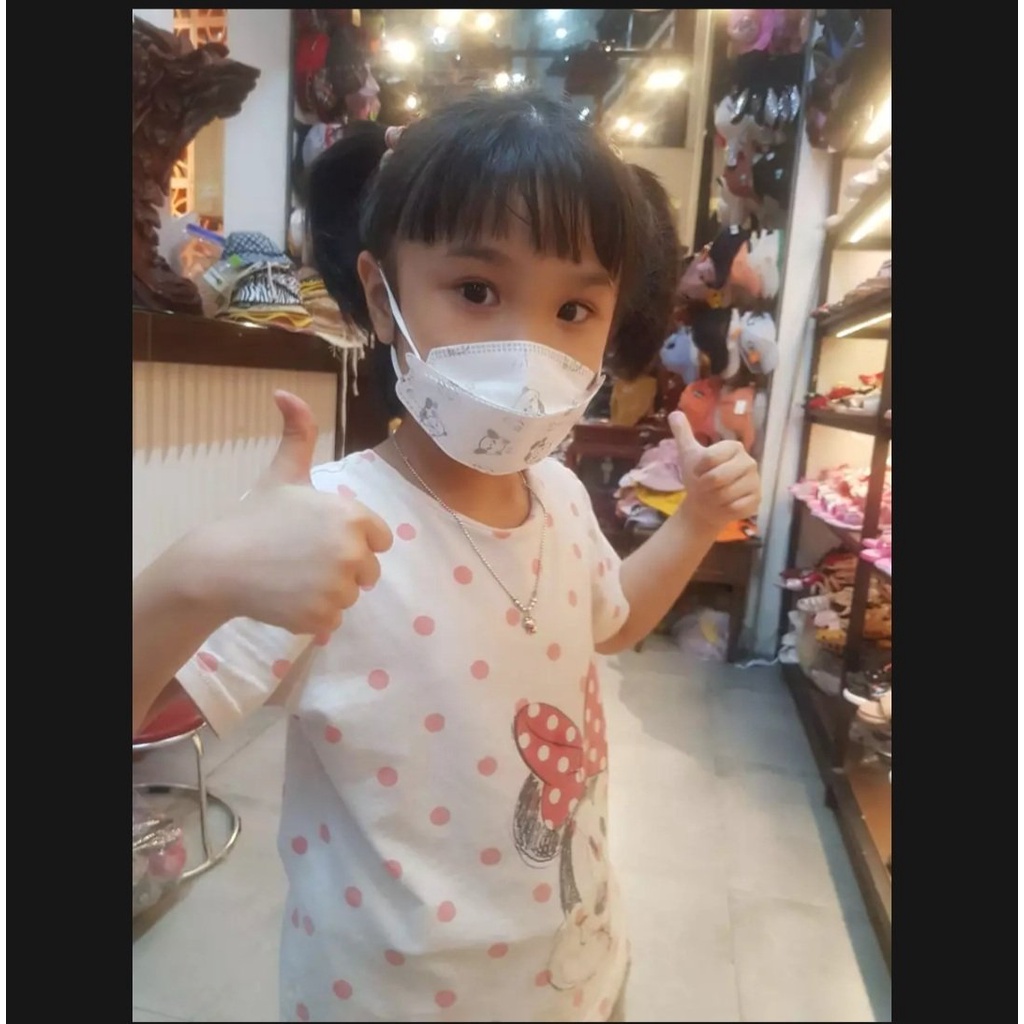 Sỉ 100 cái khẩu trang KF94 In hình hoạt hình cho bé 5-10 Tuổi