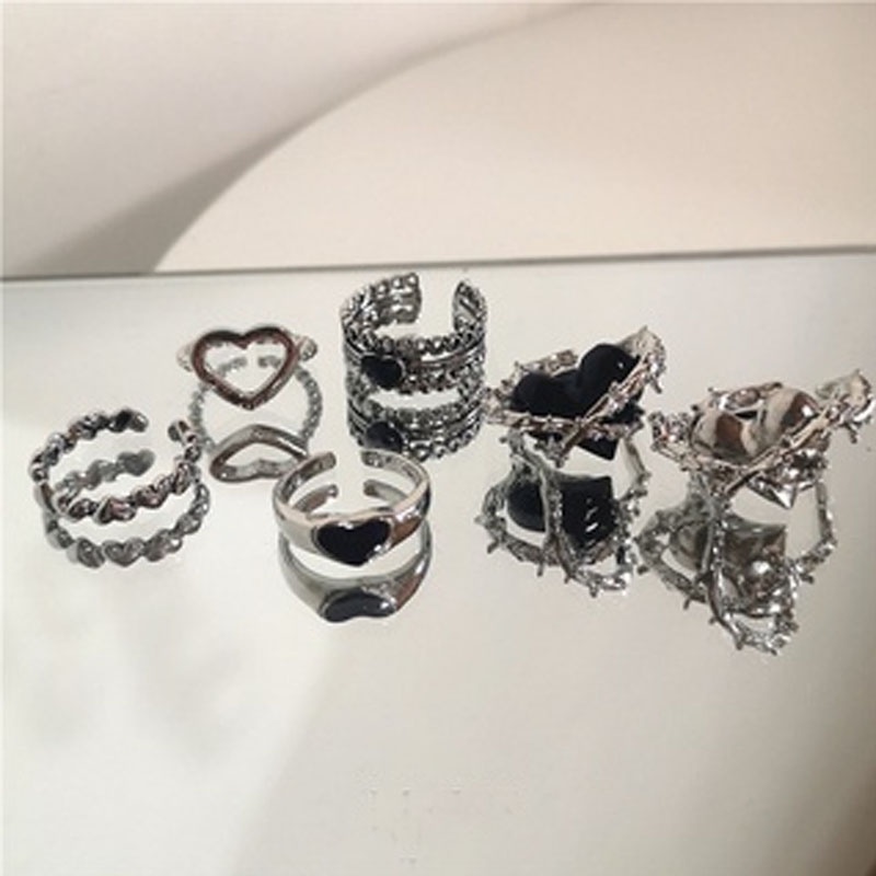 Bộ Trang Sức Mạ Bạc Hình Trái Tim Đơn Giản Cho Nam Nữ