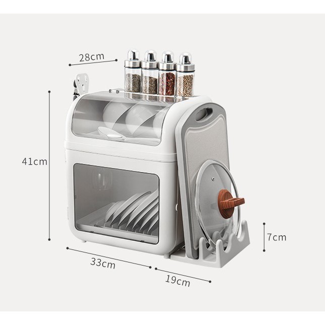 Tủ đựng bát đĩa nhà bếp hai lớp đa năng hàng đã có sẵn