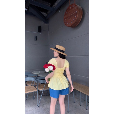 Áo kiểu sát nách nhún thân hcollection