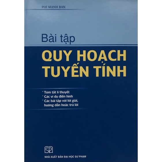 Sách - Bài tập Quy hoạch tuyến tính