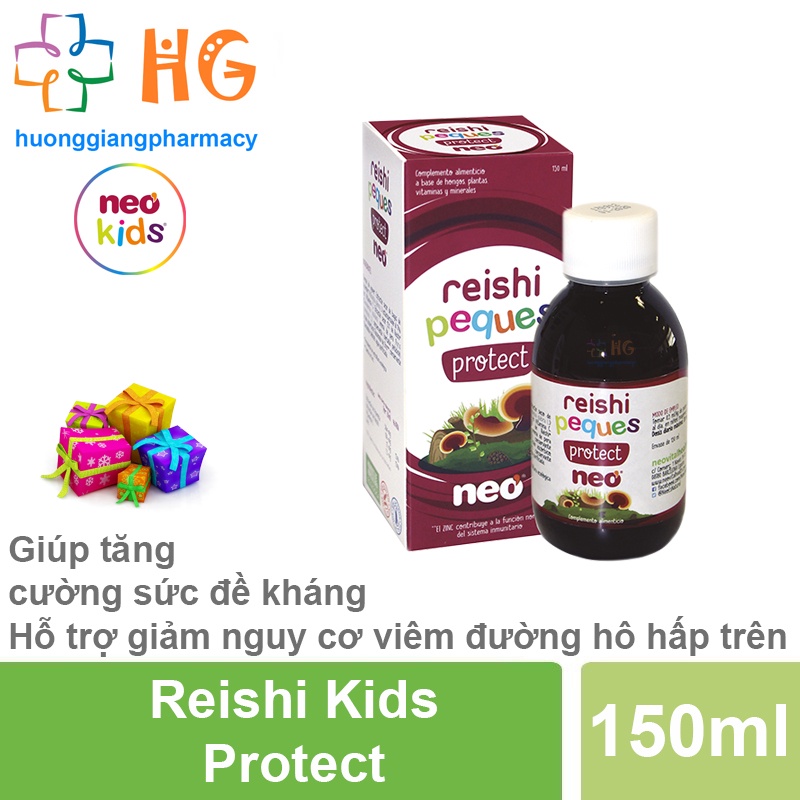 Vitamin tổng hợp cho bé Reishi Kids Protect bổ sung vitamin c kẽm zinc tăng cường sức đề kháng Giảm viêm đường hô hấp