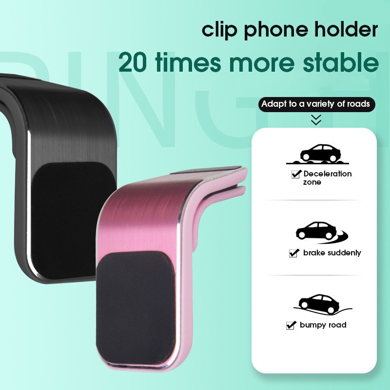 Giá Đỡ Điện Thoại Hình Chữ L Có Giác Hút Nam Châm Xoay 360 Độ Gắn Lỗ Thông Gió Xe Hơi