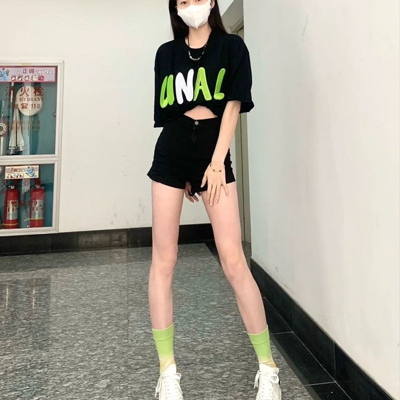 Áo Thun Ngắn Tay Dáng Rộng In Chữ Thời Trang Mùa Hè Dành Cho Nữ Sinh