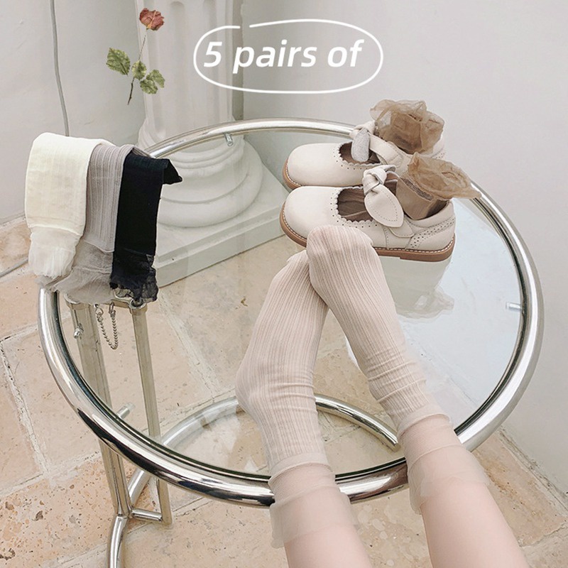 Bộ Năm Đôi Vớ Ren Nhiều Màu Sắc Dành Cho Bé Gái