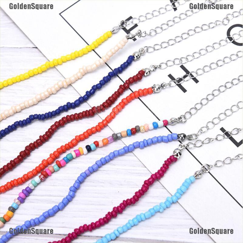 Vòng cổ Hạt Màu Sắc Cầu Vồng Phong Cách Bohemian Dành Cho Nữ