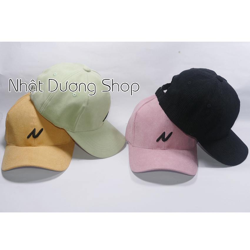 Mũ lưỡi trai ❤️ Nón kết thêu hình chữ ngẫu nhiên chất liệu nhung tăm cao cấp form unisex nam nữ