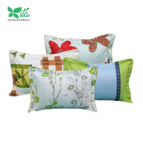 Gối đầu 35x50cm, gối người lớn cotton hoa Hometex