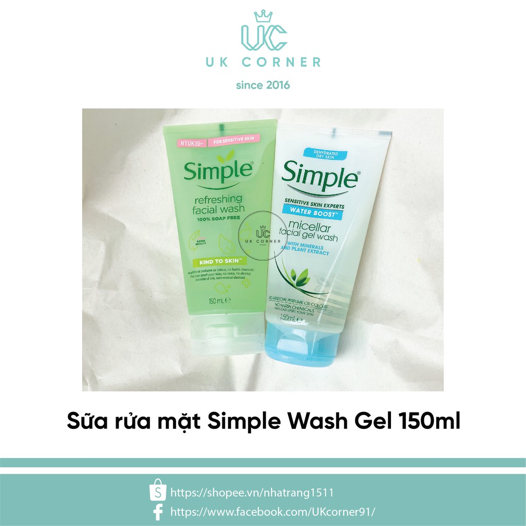 Sữa rửa mặt Simple Wash Gel