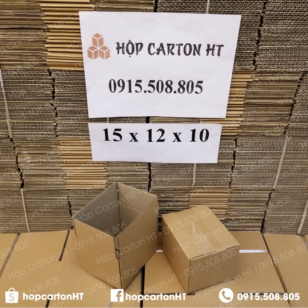 Hộp carton đóng hàng 15x12x10 size nhỏ tiện lợi đựng phụ kiện, mỹ phẩm giá gốc tận xưởng - Hộp Carton HT