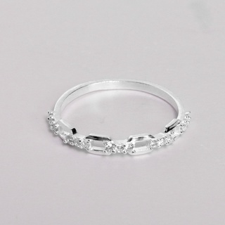 Nhẫn bạc 925 nữ BLING IT kiểu dáng sang trọng đính hạt đá hình oval BIN316