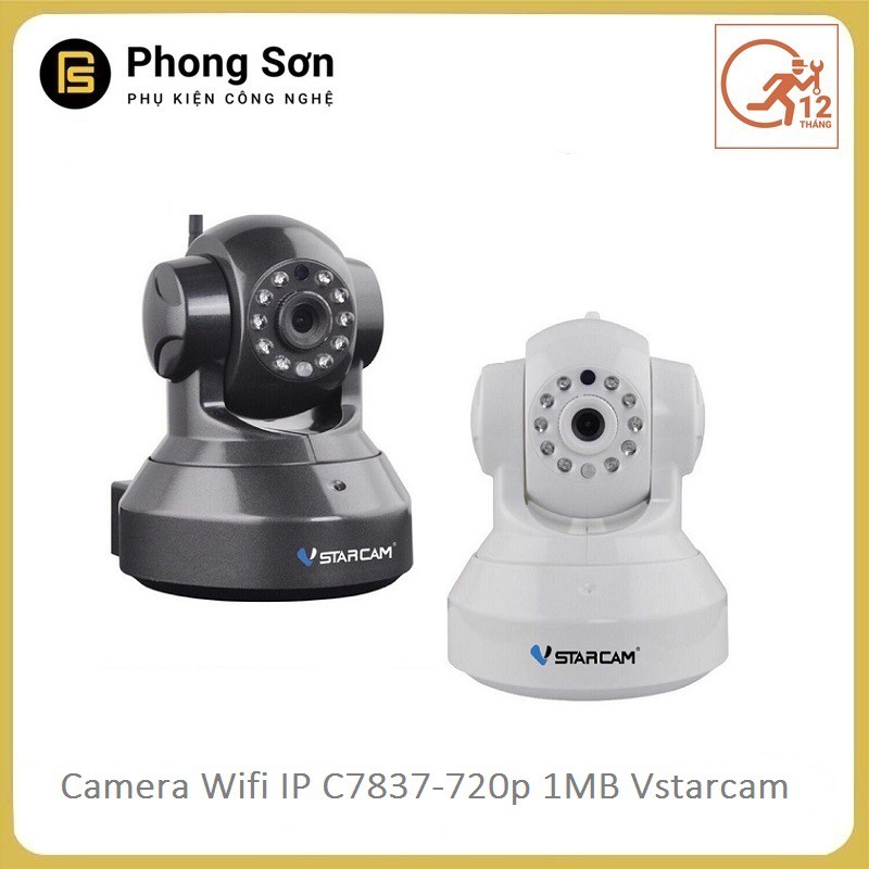 Camera wifi ip C7837 Vstarcam HD720 (màu đen+trắng )