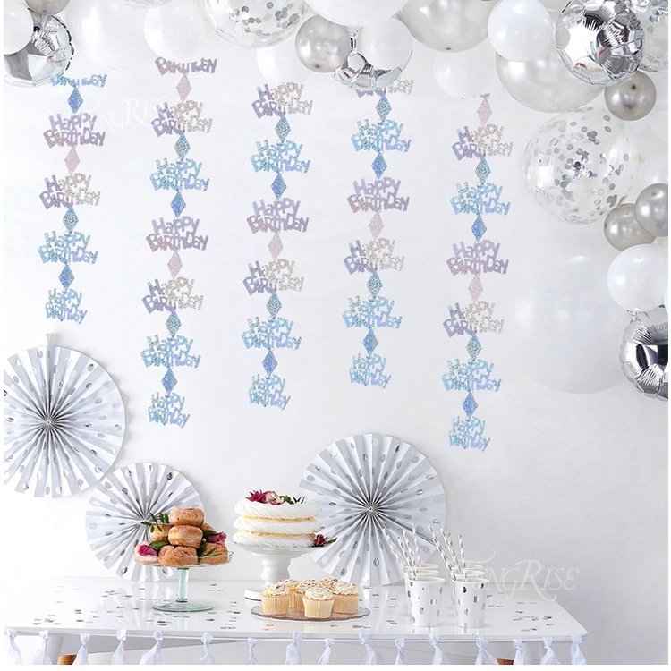 Dây treo bong bóng dài nhiều mẫu tùy chọn lấp lánh dành cho trang trí tiệc sinh nhật