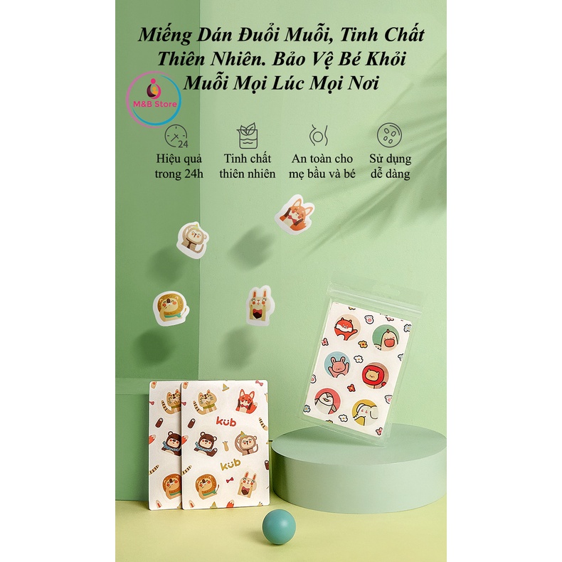 Bộ 48 Miếng Dán Chống Muỗi Tinh Dầu Thiên Nhiên - KUB, An Toàn Cho Trẻ Sơ Sinh và Mẹ Bầu