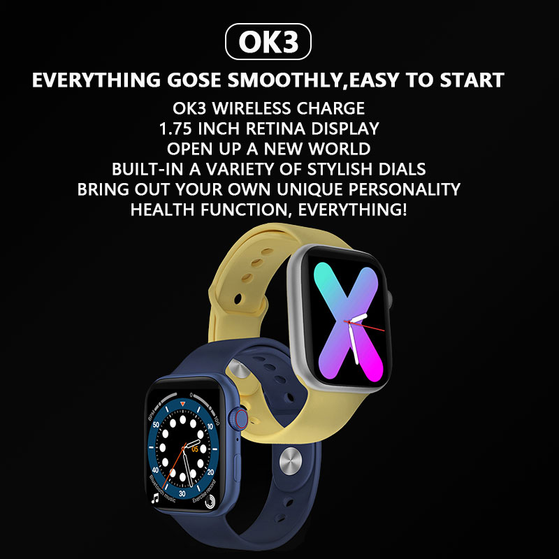 Bộ Đồng Hồ Thông Minh OK3  COBRAFLY Bluetooth Không Dây 1.75 Inch Vs Fk78 / Fk88 2021