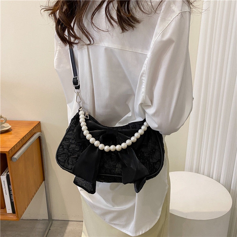 Jiashucheng Túi Xách Đính Nơ Ngọc Trai Thời Trang Mùa Hè Cho Nữ