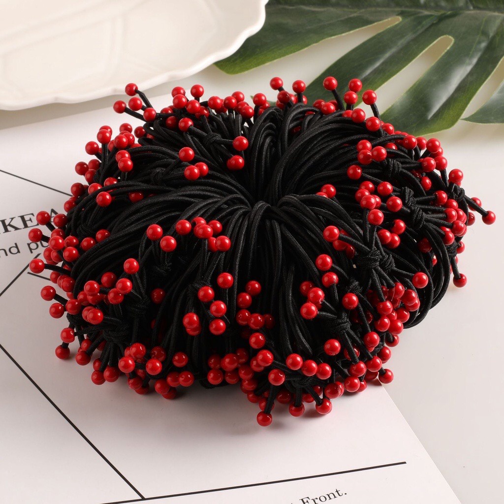 Dây Buộc Tóc Hạt Cherry - Dây Thun Cột Tóc Hàn Quốc siêu dễ thương_Bibokids