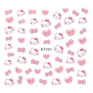 [Hàng mới về] Miếng dán trang trí móng thủ công họa tiết mèo Hello Kitty và trái cây 3D dễ thương