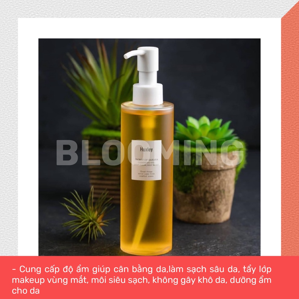 Dầu Tẩy trang Chiết Xuất Xương Rồng Huxley Secret Of Sahara Cleansing Oil Be Clean Be Moist 200ml