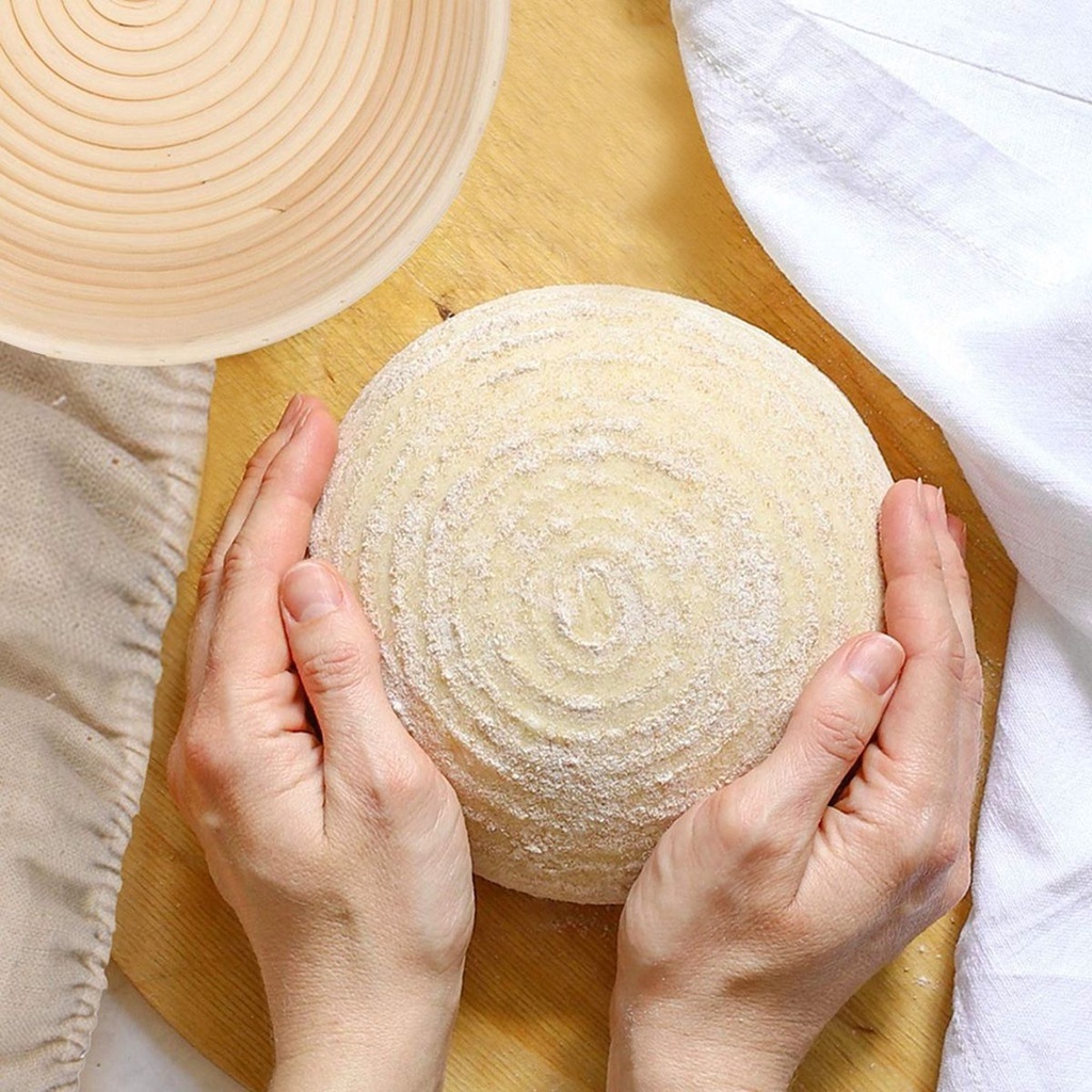 Giỏ mây đan có lót thủ công chuyên làm cho lên men và kiểm tra số lượng bánh mì có 5 kích cỡ lựa chọn