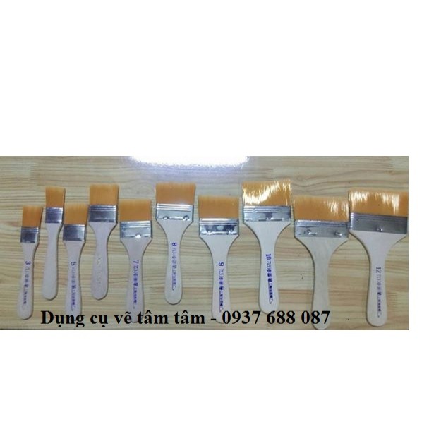 -[] #Cọ vẽ bản lớn, cọ vẽ đầu vuông, cọ đầu bằng lông vàng-