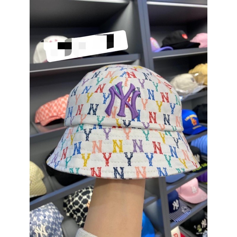 (HÀNG XUẤT XỊN) Mũ bucket kids trắng dành cho bé, logo thêu, phối chữ N13 KIDS MONOGRAM BUCKET HAT