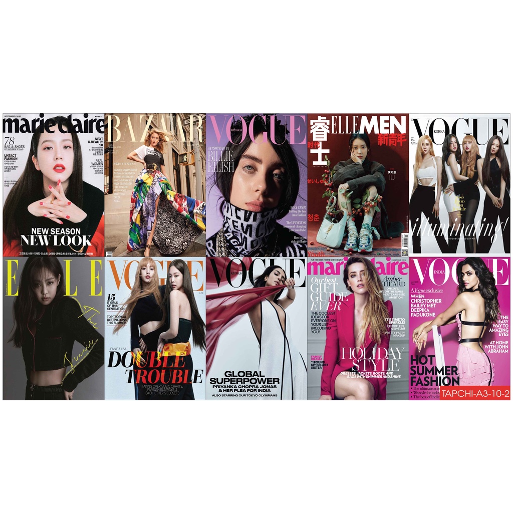 SET/COMBO 10 Tờ Bìa Tạp Chí Khổ A3 A4 A5